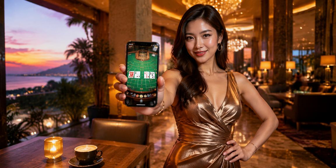 Live casino baccarat table with real dealer in Penang
